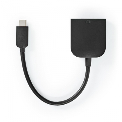 USB-C™ Adapter | USB 3.2 Gen 1 | USB-C™ Male | VGA Female 15p | 1920x1200 | 5 Gbps | 0.20 m | Rond | Vernikkeld | PVC | Zwart | Doos