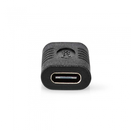 USB-C™ Adapter | USB 3.2 Gen 2 | USB-C™ Female | USB-C™ Female | 4K@60Hz | 10 Gbps | Rond | Vernikkeld | Zwart | Doos