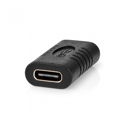 USB-C™ Adapter | USB 3.2 Gen 2 | USB-C™ Female | USB-C™ Female | 4K@60Hz | 10 Gbps | Rond | Vernikkeld | Zwart | Doos