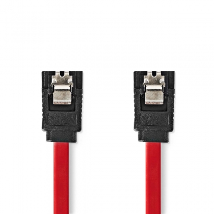 SATA Kabel | 1.5 Gbps | SATA 7-Pins Female | SATA 7-Pins Female | Vernikkeld | 0.50 m | Plat | PVC | Rood | Doos