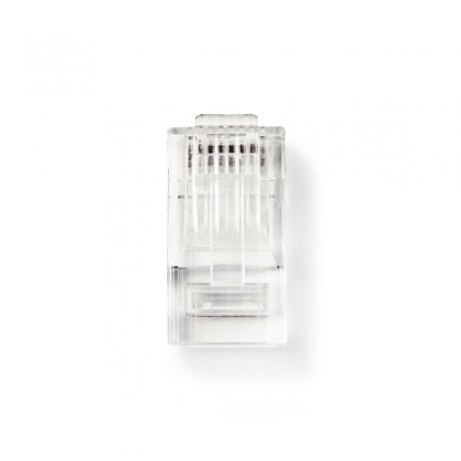 RJ45-Connector | Male | Stranded UTP CAT5 | Recht | Verguld | 10 Stuks | PVC | Transparant | Doos