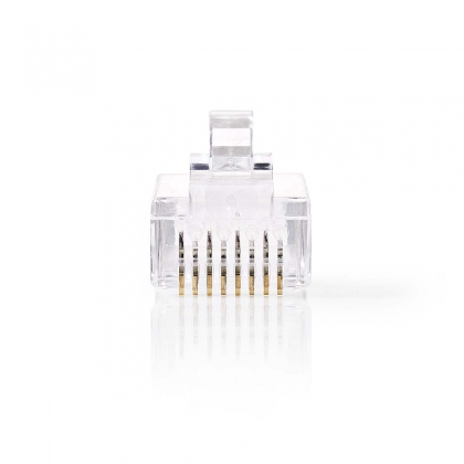 RJ45-Connector | Male | Stranded UTP CAT6 | Recht | Verguld | 10 Stuks | PVC | Transparant | Doos