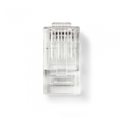 RJ45-Connector | Male | Stranded UTP CAT6 | Recht | Verguld | 10 Stuks | PVC | Transparant | Doos