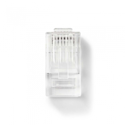 RJ45-Connector | RJ45 Pass Through | Stranded UTP CAT5 | Recht | Verguld | 10 Stuks | PVC | Transparant | Doos