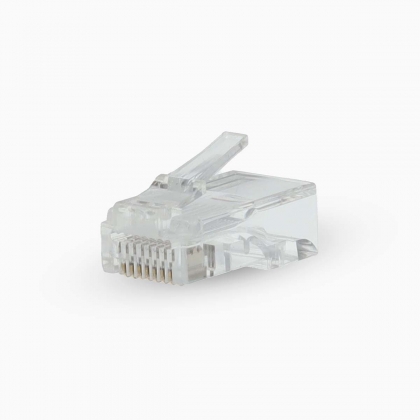 RJ45-Connector | RJ45 Pass Through | Stranded UTP CAT5 | Recht | Verguld | 10 Stuks | PVC | Transparant | Doos