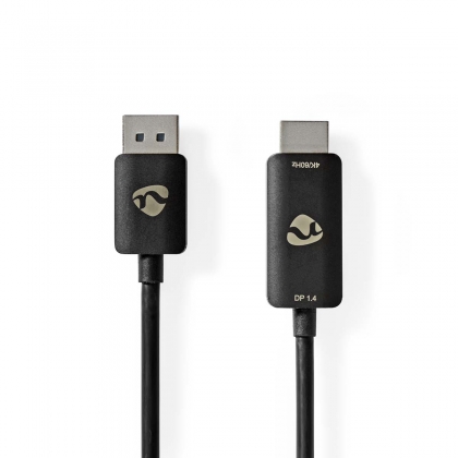 DisplayPort-Adapter | DisplayPort Male | HDMI™ Connector | 8K@30Hz | Vernikkeld | Recht | 1.80 m | Rond | TPE | Zwart | Label