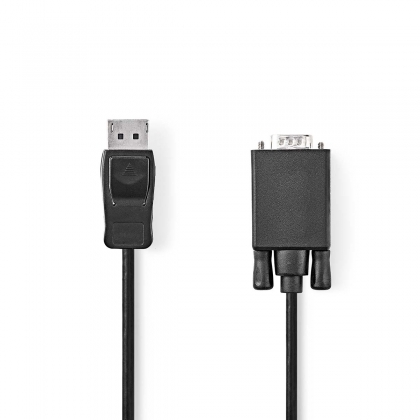 VGA-Kabel | DisplayPort Male | VGA Male | Vernikkeld | Maximale resolutie: 1080p | 1.00 m | Rond | PVC | Zwart | Label