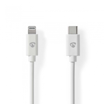 Lightning Kabel | USB 2.0 | Apple Lightning 8-Pins | USB-C™ Male | 480 Mbps | Vernikkeld | 2.00 m | Rond | PVC | Wit | Label