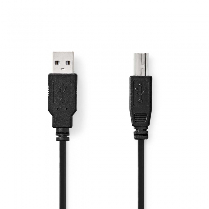 USB 2.0 kabel | USB-A Male | USB-B Male | 0.5mtr | 480 Mbps | Zwart