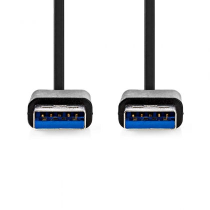 USB-Kabel | USB 3.2 Gen 1 | USB-A Male | USB-A Male | 5 Gbps | Vernikkeld | 1.00 m | Rond | PVC | Zwart | Label