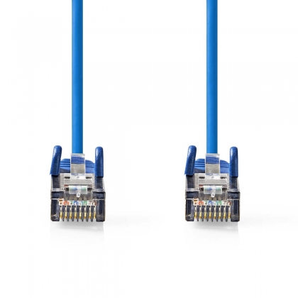 CAT5e Netwerkkabel | SF/UTP | RJ45 Male | RJ45 Male | 10.0 m | Rond | PVC | Blauw | Label