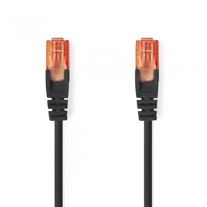 CAT6 Netwerkkabel | RJ45 Male | RJ45 Male | U/UTP | 30.0 m | Rond | PVC | Zwart | Label