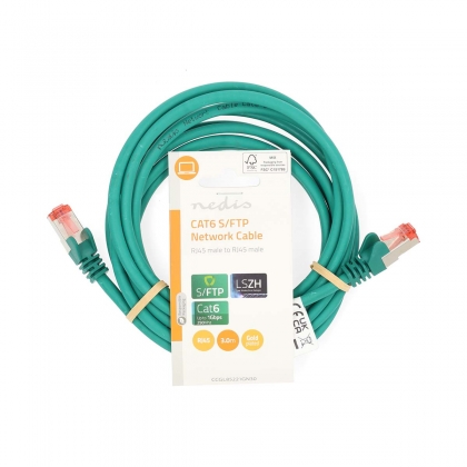 CAT6 Netwerkkabel | RJ45 Male | RJ45 Male | S/FTP | 3.00 m | Rond | LSZH | Groen | Label