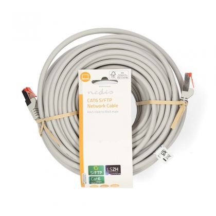 CAT6 Netwerkkabel | RJ45 Male | RJ45 Male | S/FTP | 30.0 m | Rond | LSZH | Grijs | Label