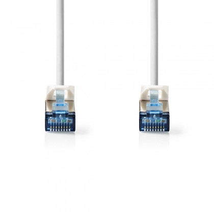 CAT6a netwerkkabel | S/FTP | RJ45 Male | RJ45 Male | 0.25 m | Snagless | Rond | LSZH | Wit | Label