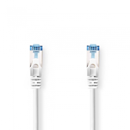 CAT6a netwerkkabel | S/FTP | RJ45 Male | RJ45 Male | 0.25 m | Snagless | Rond | LSZH | Wit | Label