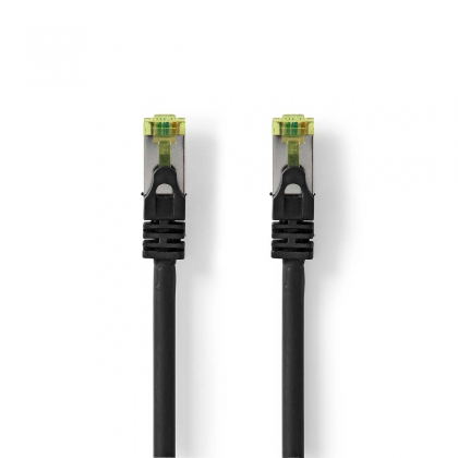 CAT7 Netwerkkabel | S/FTP | RJ45 Male | RJ45 Male | 0.25 m | Snagless | Rond | LSZH | Zwart | Label