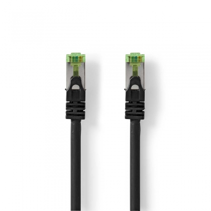 CAT7 Netwerkkabel | S/FTP | RJ45 Male | RJ45 Male | 1.00 m | Snagless | Rond | LSZH | Zwart | Label