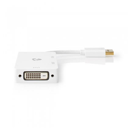 DisplayPort-Adapter | Mini-DisplayPort Male | DVI-D 24+1-Pins Female / HDMI™ Output / VGA Female 15p | 4K@60Hz | Verguld | Schakelbaar | 0.20 m | Rond | ABS | ABS | Wit | Polybag