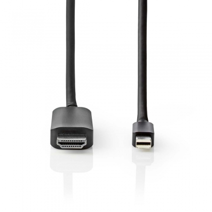 Mini DisplayPort-Kabel | DisplayPort 1.4 | Mini-DisplayPort Male | HDMI™ Connector | 48 Gbps | Vernikkeld | 2.00 m | Rond | PVC | Zwart | Envelop