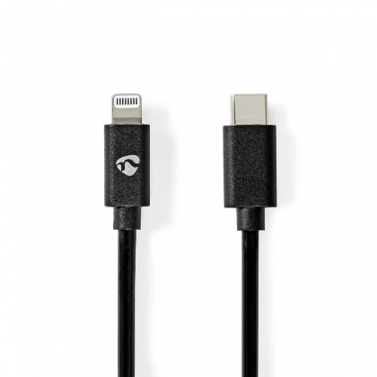 Lightning Kabel | USB 2.0 | Apple Lightning 8-Pins | USB-C™ Male | 480 Mbps | Vernikkeld | 2.00 m | Rond | PVC | Zwart | Envelop