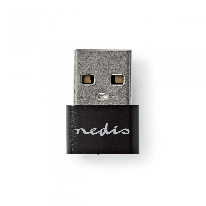 USB-A Adapter | USB 2.0 | USB-A Male | USB-C™ Female | 480 Mbps | Rond | Vernikkeld | Zwart | Doos