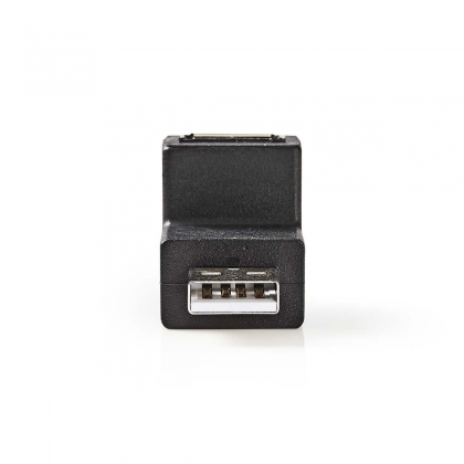 USB-A Adapter | USB 2.0 | USB-A Male | USB-A Female | 480 Mbps | Rond | Vernikkeld | PVC | Zwart | Doos