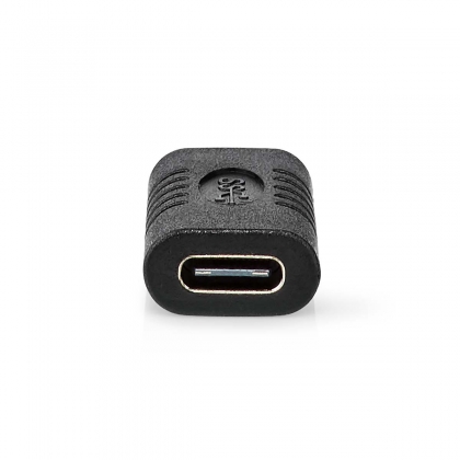 USB-C™ Adapter | USB 3.2 Gen 2 | USB-C™ Female | USB-C™ Female | 4K@60Hz | 10 Gbps | Rond | Vernikkeld | Zwart | Envelop