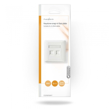 Netwerk Keystone-voorplaat | Frontplaat RJ45 | 2 poort(en) | ABS | Wit | Envelop