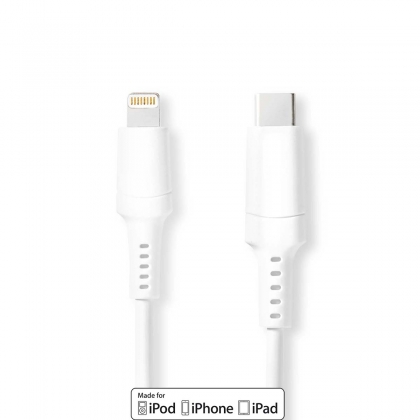 Lightning Kabel | USB 2.0 | Apple Lightning 8-Pins | USB-C™ Male | 480 Mbps | Vernikkeld | 2.00 m | Rond | PVC | Wit | Doos