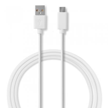 USB-Kabel | USB 3.2 Gen 1 | USB-A Male | USB-C™ Male | 60 W | 5 Gbps | Vernikkeld | 2.00 m | Rond | PVC | Wit | Doos