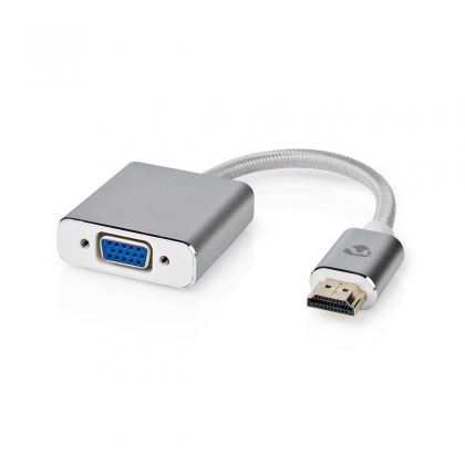 VGA-Adapter | HDMI™ Connector | VGA Female 15p | Verguld | Recht | Aluminium | Zilver | Cover Window Box