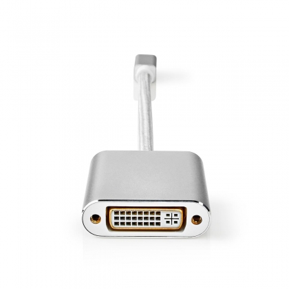 Mini DisplayPort-Kabel | DisplayPort 1.2 | Mini-DisplayPort Male | DVI-D 24+1-Pins Female | 21.6 Gbps | Verguld | 0.20 m | Rond | Gevlochten | Zilver | Cover Window Box