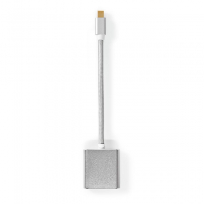 Mini DisplayPort-Kabel | DisplayPort 1.2 | Mini-DisplayPort Male | DVI-D 24+1-Pins Female | 21.6 Gbps | Verguld | 0.20 m | Rond | Gevlochten | Zilver | Cover Window Box