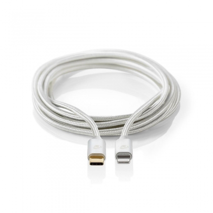 Lightning Kabel | USB 2.0 | Apple Lightning 8-Pins | USB-C™ Male | 480 Mbps | Verguld | 2.00 m | Rond | Gevlochten / Nylon | Aluminium | Cover Window Box