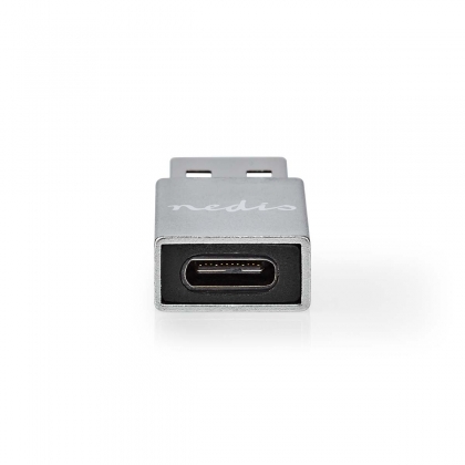 USB-A Adapter | USB 3.2 Gen 1 | USB-A Male | USB-C™ Female | 5 Gbps | Rond | Vernikkeld | Zilver | Cover Box