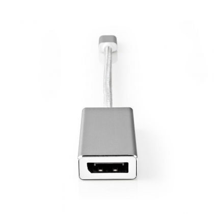 USB-C™ Adapter | USB 3.2 Gen 1 | USB-C™ Male | DisplayPort Female | 0.20 m | Rond | Verguld | Gevlochten / Nylon | Zilver | Cover Window Box