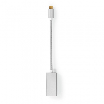 USB-C™ Adapter | USB 3.2 Gen 1 | USB-C™ Male | DisplayPort Female | 0.20 m | Rond | Verguld | Gevlochten / Nylon | Zilver | Cover Window Box