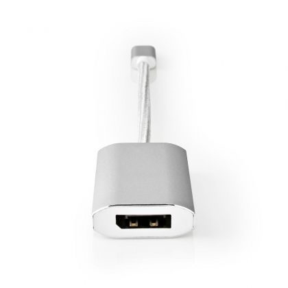 USB-C™ Adapter | USB 3.2 Gen 1 | USB-C™ Male | DisplayPort Female / USB-C™ Female | 4K@60Hz | Power delivery | 0.20 m | Rond | Verguld | Gevlochten / Nylon | Zilver | Cover Window Box