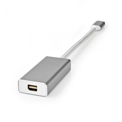 USB-C™ Adapter | USB 3.2 Gen 1 | USB-C™ Male | Mini DisplayPort Female | 0.20 m | Rond | Verguld | Gevlochten / Nylon | Zilver | Cover Window Box