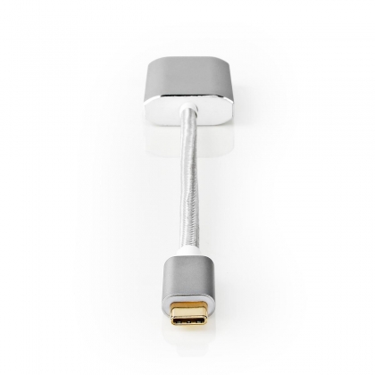 USB-C™ Adapter | USB 3.2 Gen 1 | USB-C™ Male | HDMI™ Output | 4K@60Hz | Power delivery | 0.20 m | Rond | Verguld | Gevlochten / Nylon | Zilver | Cover Window Box