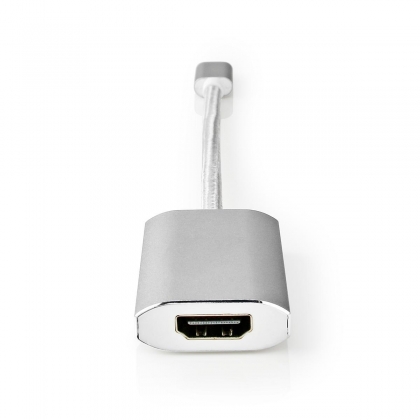 USB-C™ Adapter | USB 3.2 Gen 1 | USB-C™ Male | HDMI™ Output | 4K@60Hz | Power delivery | 0.20 m | Rond | Verguld | Gevlochten / Nylon | Zilver | Cover Window Box