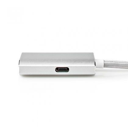 USB-C™ Adapter | USB 3.2 Gen 1 | USB-C™ Male | HDMI™ Output | 4K@60Hz | Power delivery | 2.00 m | Rond | Verguld | Gevlochten / Nylon | Zilver | Cover Window Box