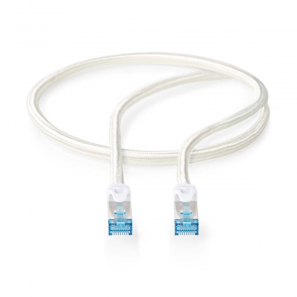 CAT6a netwerkkabel | S/FTP | RJ45 Male | RJ45 Male | 2.00 m | Snagless | Rond | Gevlochten / PVC | Zilver | Cover Window Box