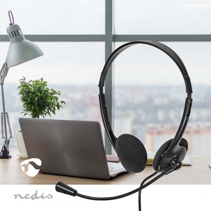 PC-Headset | On-Ear | Stereo | USB Type-A / USB Type-C™ | Inklapbare Microfoon | Zwart