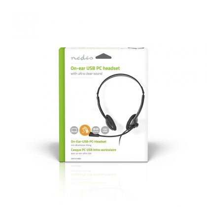 PC-Headset | On-Ear | Stereo | USB Type-A / USB Type-C™ | Inklapbare Microfoon | Zwart