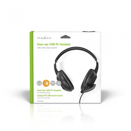 PC-Headset | Over-Ear | Stereo | USB Type-A / USB Type-C™ | Inklapbare Microfoon | Zwart