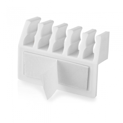 Kabelmanagement | Kabelclip | Click & Go | 2 Stuks | Aantal sleuven: 5 Sleuven | Maximale kabeldikte: 7.1 mm | Polypropylene | Wit