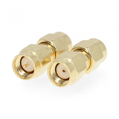 SMA-Adapter | SMA Male Omgekeerde Polariteit | SMA Male | Verguld | 50 Ohm | Recht | Koper | Goud | 2 Stuks | Doos