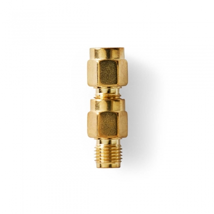 SMA-Adapter | SMA Male Omgekeerde Polariteit | SMA Female | Verguld | 50 Ohm | Recht | Koper | Goud | 2 Stuks | Doos